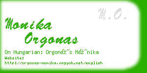 monika orgonas business card